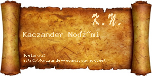 Kaczander Noémi névjegykártya